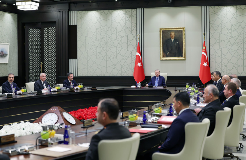 Millî Güvenlik Kurulu (MGK), Cumhurbaşkanı Recep Tayyip Erdoğan’ın başkanlığında Cumhurbaşkanlığı