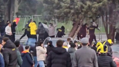 Süper Kupa finali öncesinde Fenerbahçe ile Galatasaray taraftarları arasında kavga